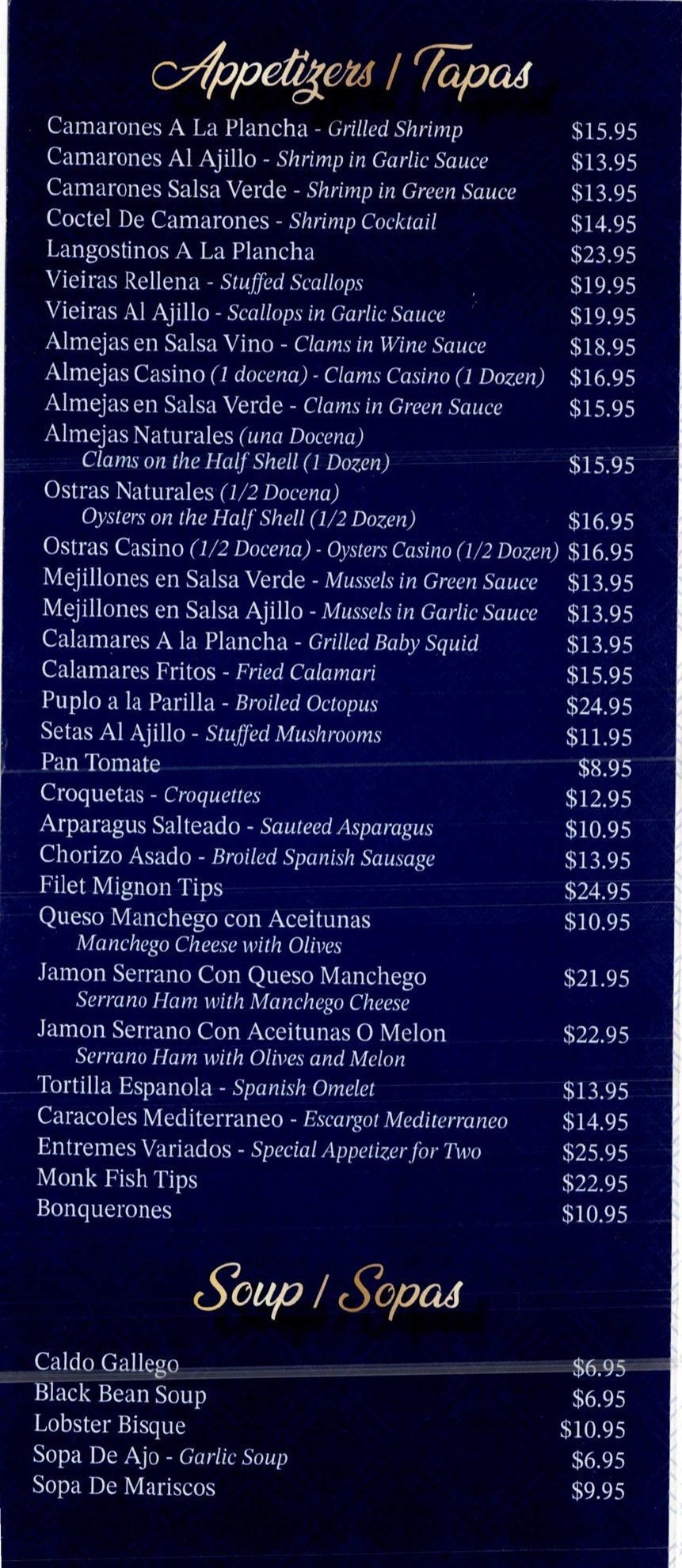 menu