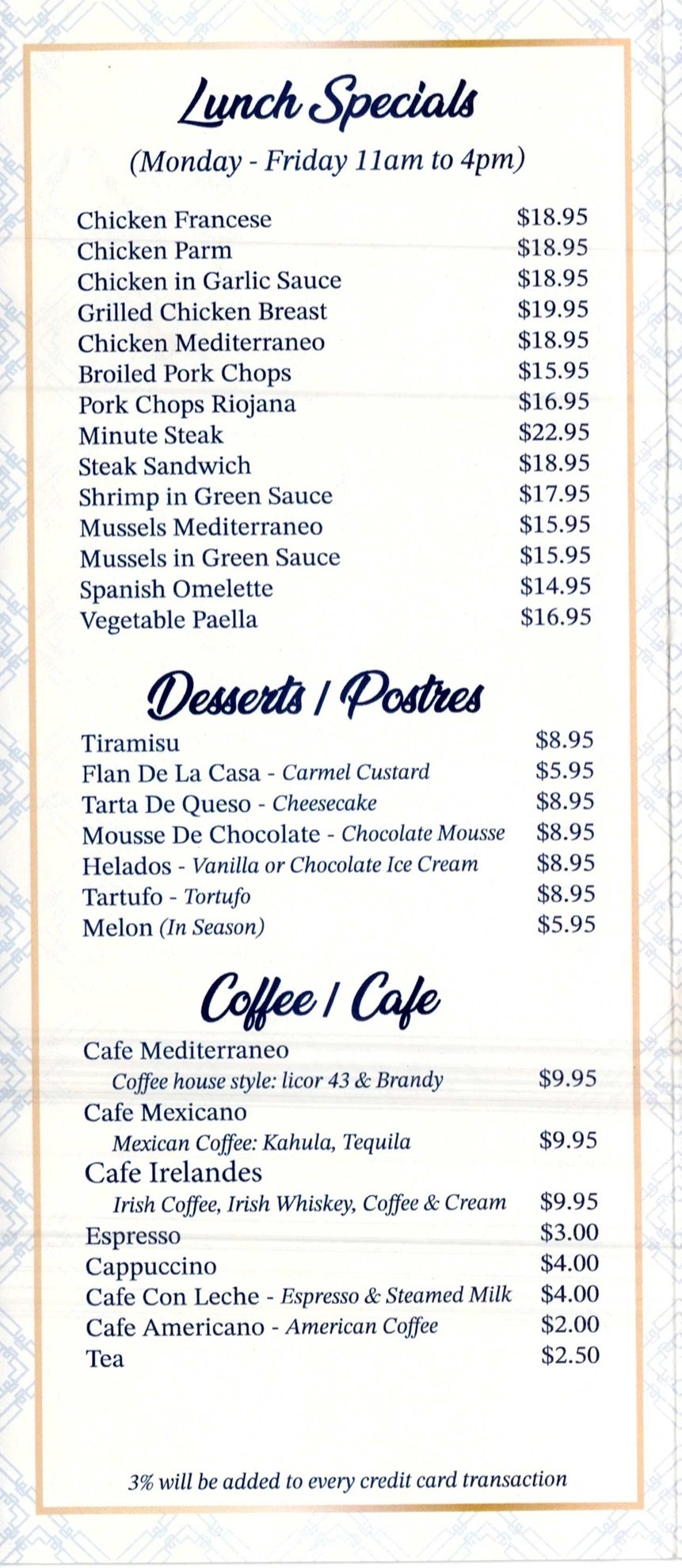 menu